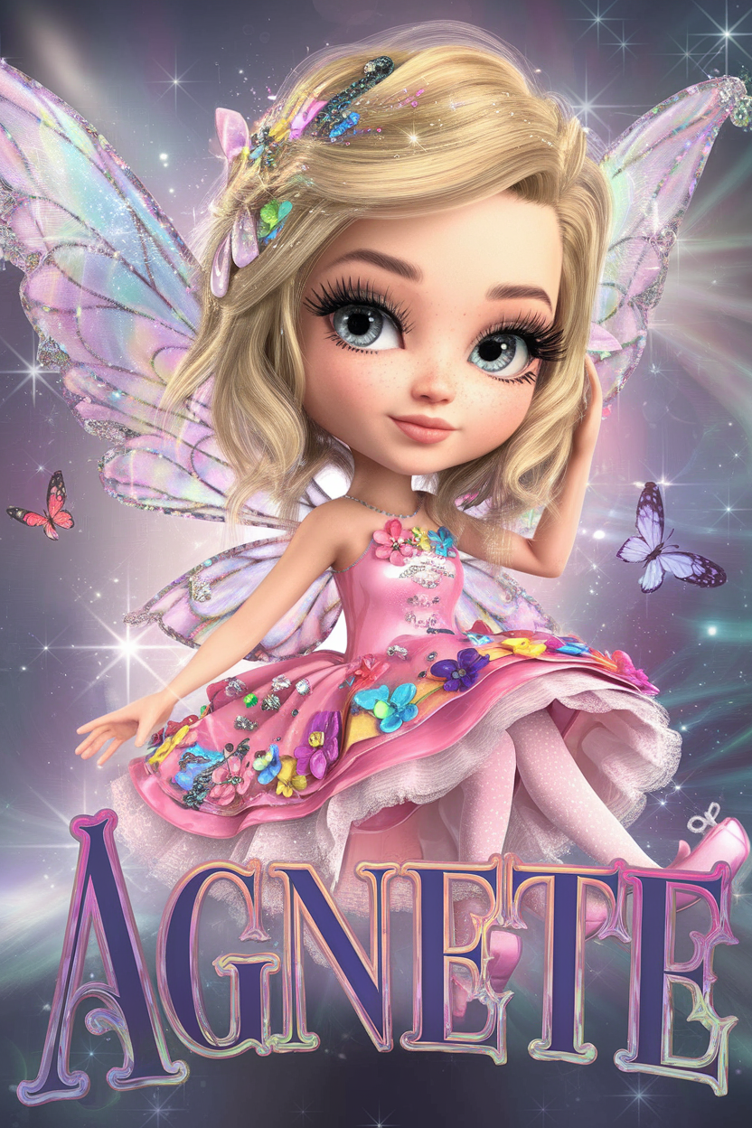 Personlig Chibi Fairy navne plakat 1 Personlig Chibi Fairy navne plakat 1