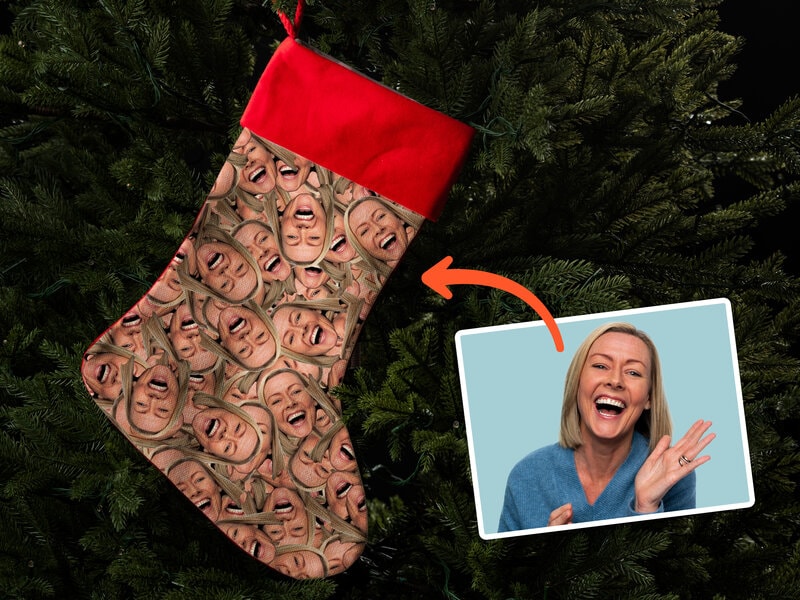 Personlig Julestrømpe med Billede - Multiface Personlig Julestrømpe med Billede - Multiface