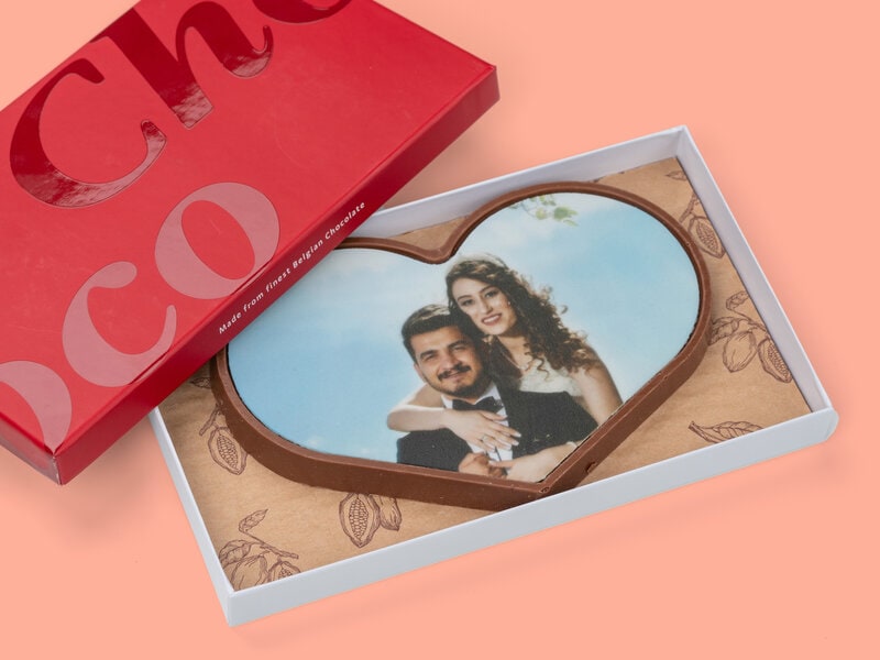 Personligt Chokoladehjerte med eget foto Personligt Chokoladehjerte med eget foto