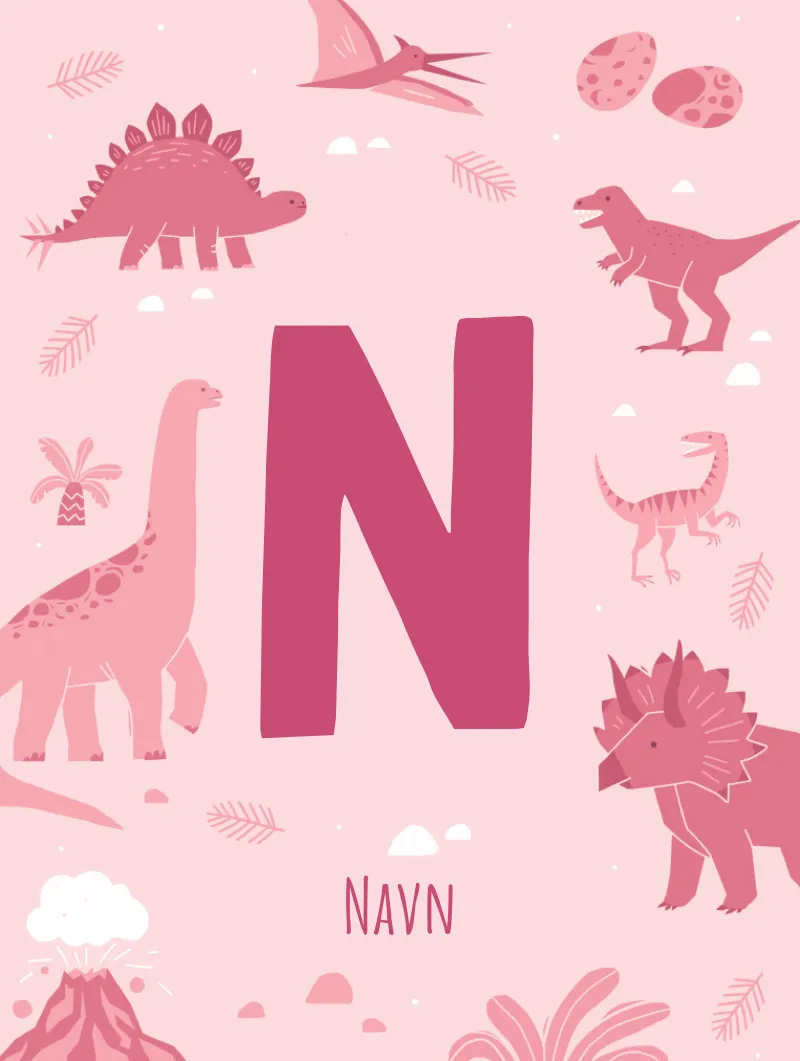 Plakat med bogstav - Dinosaur | Min Bedste Bog Plakat med bogstav - Dinosaur | Min Bedste Bog