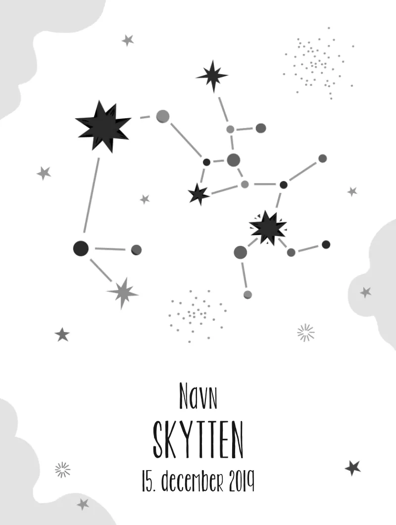 Plakat med stjernebillede - Skytten | Min Bedste Bog Plakat med stjernebillede - Skytten | Min Bedste Bog