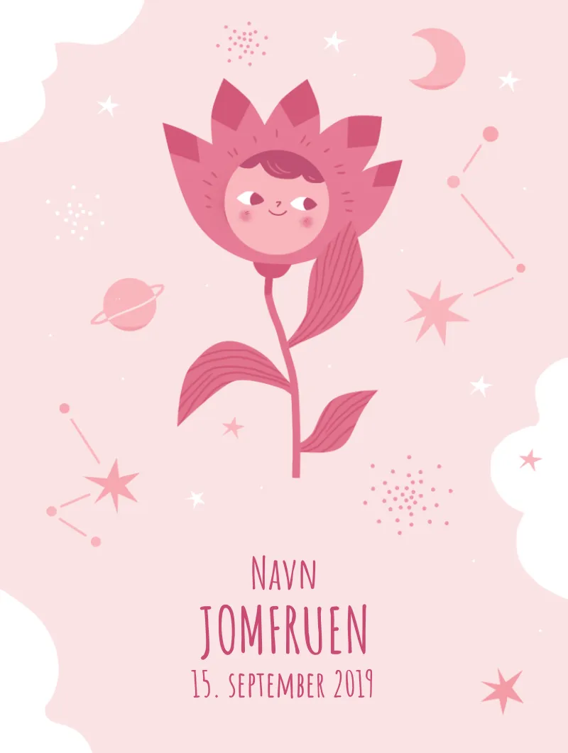 Plakat med stjernetegn - Jomfruen | Min Bedste Bog Plakat med stjernetegn - Jomfruen | Min Bedste Bog