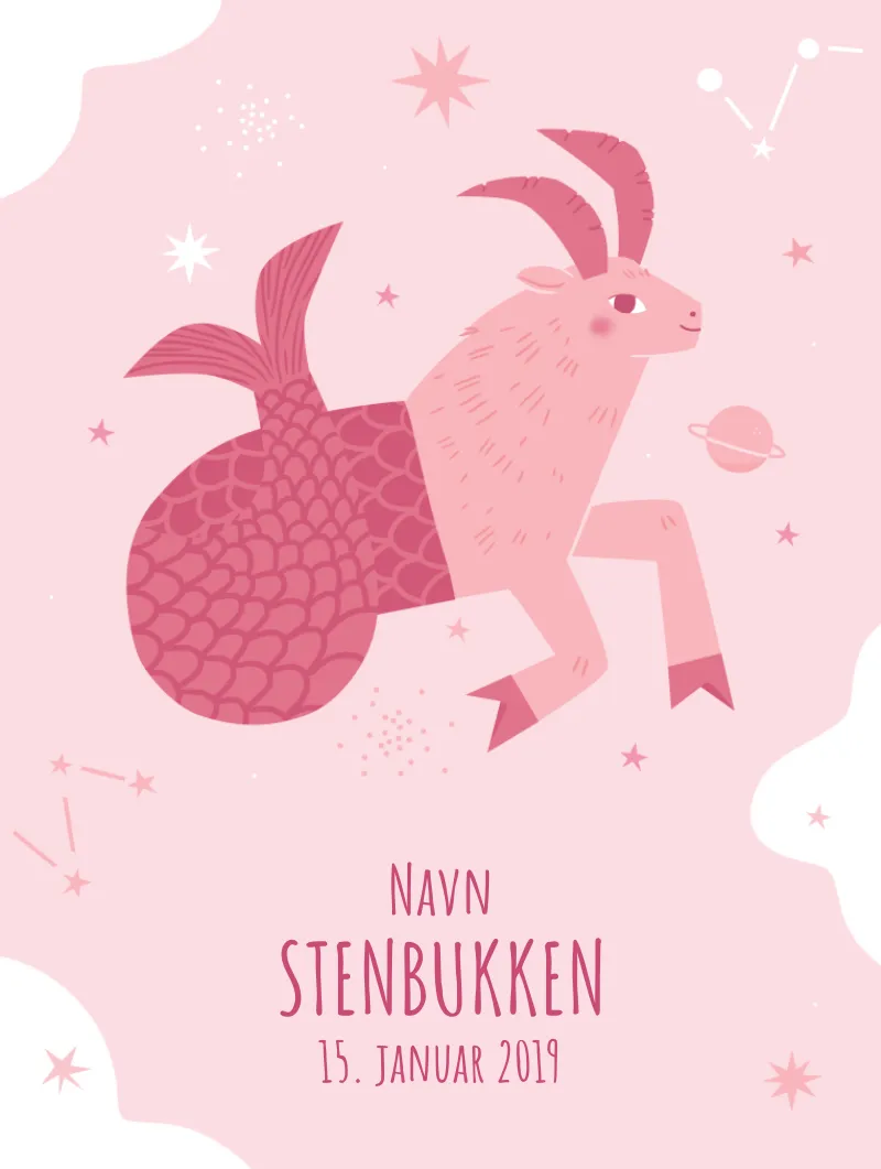 Plakat med stjernetegn - Stenbukken | Min Bedste Bog Plakat med stjernetegn - Stenbukken | Min Bedste Bog